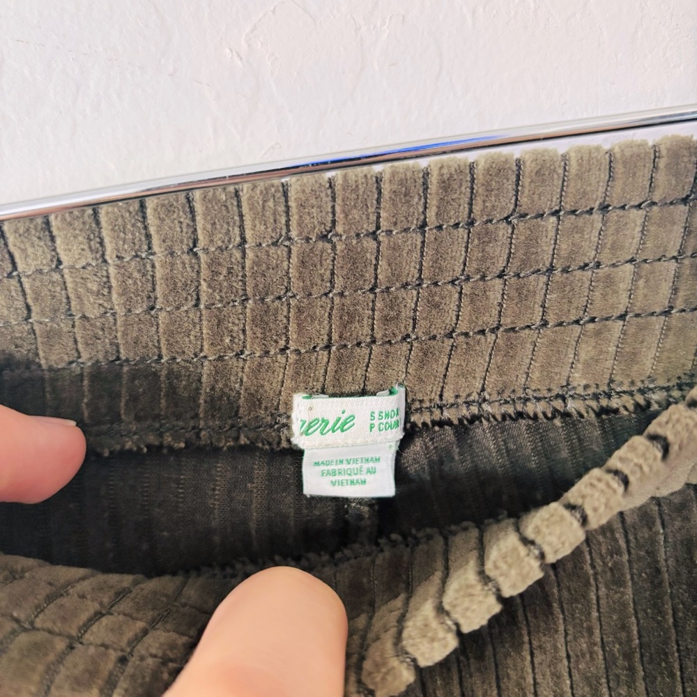 Aerie Small Short Olive Corduroy Pants Stretchy Pull-on - Picture 4 of 6